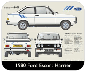 Ford Escort MkII Harrier 1980 Place Mat, Small